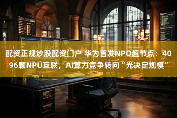 配资正规炒股配资门户 华为首发NPO超节点：4096颗NPU互联，AI算力竞争转向“光决定规模”